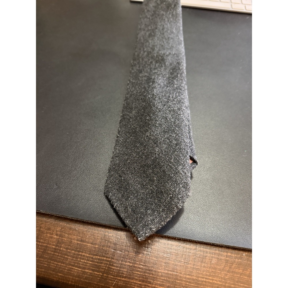 Speckled Charcoal Gray Neck Tie Wool Slim Neck Wear Classic Look John Henry!